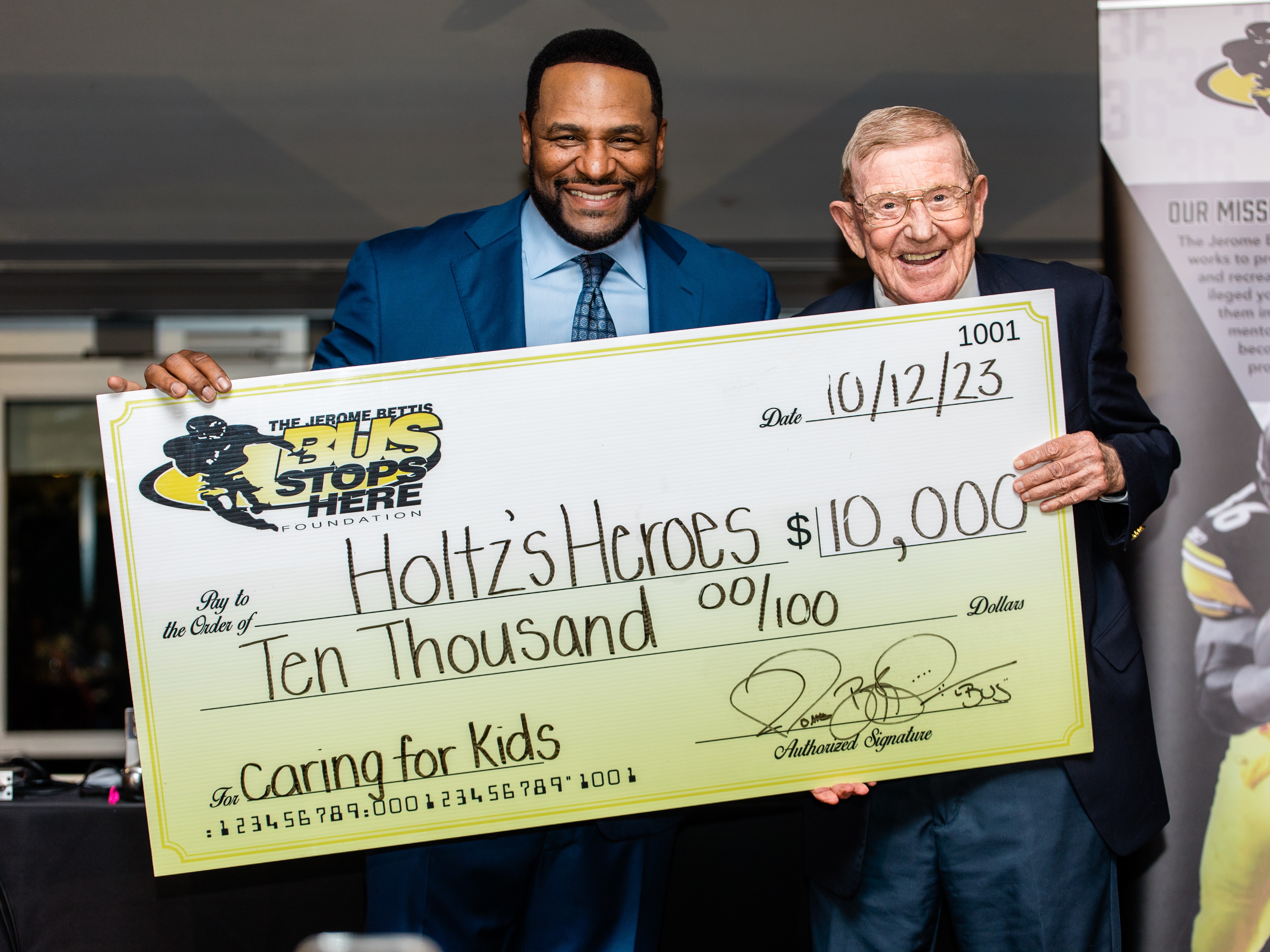 Lou Holtz and Jerome Bettis